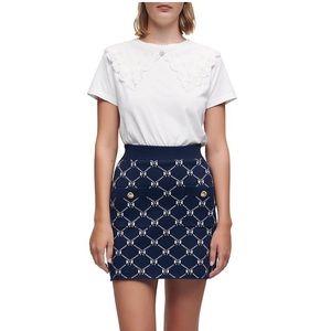 Maje jacquard knit skirt